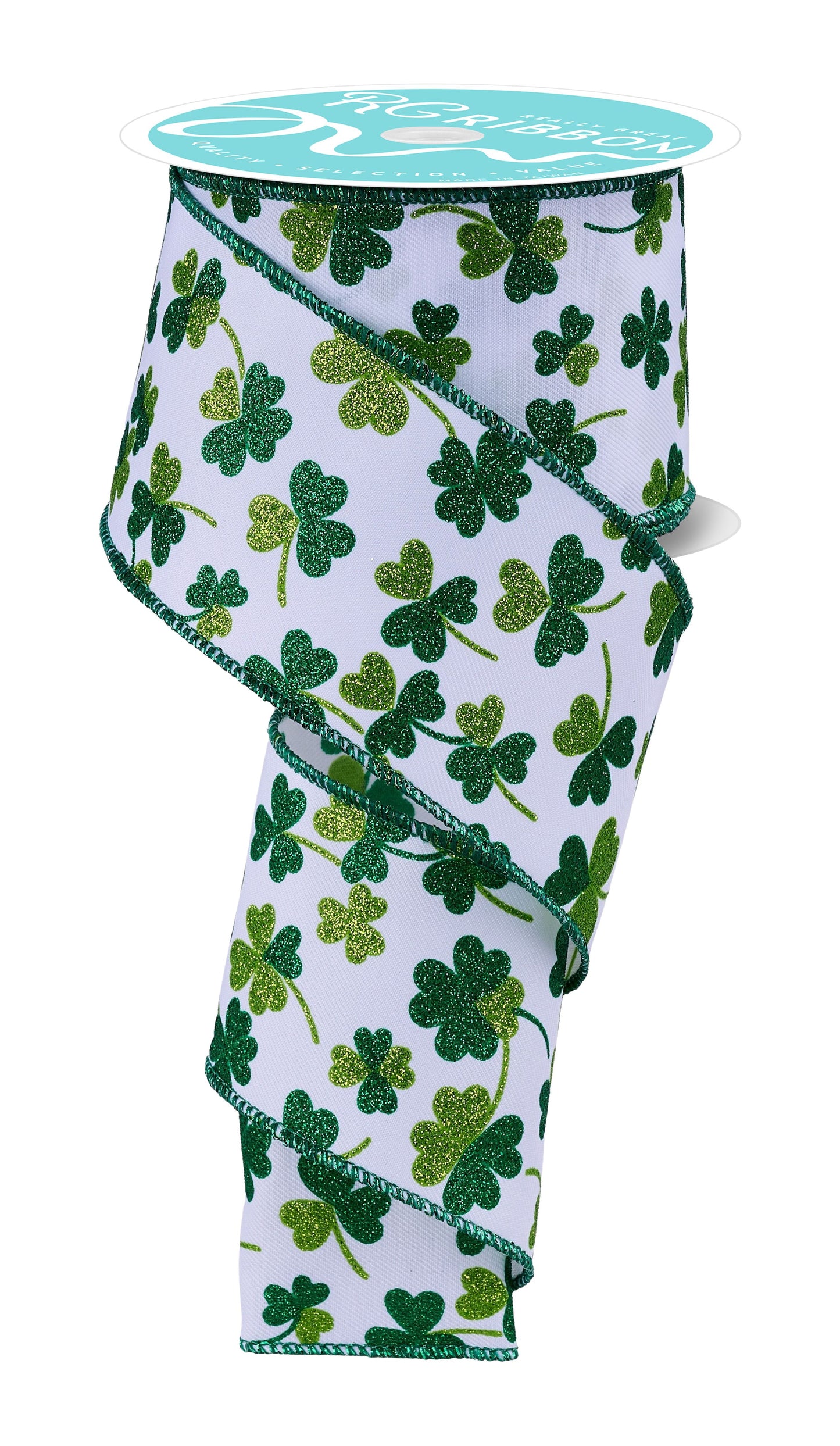 2.5" x 10yd Glitter Shamrocks