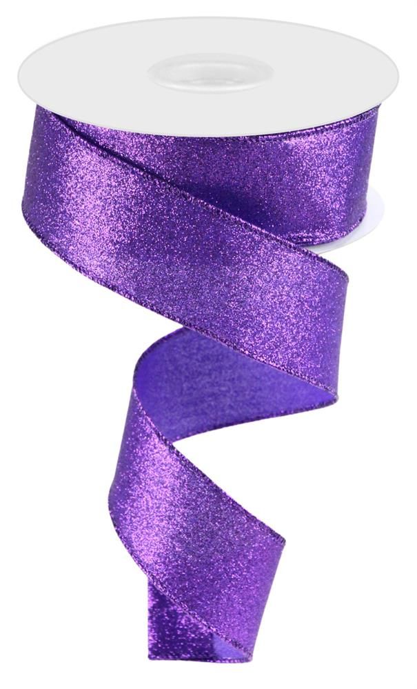 1.5" x 10yd Purple Shimmer Glitter Ribbon