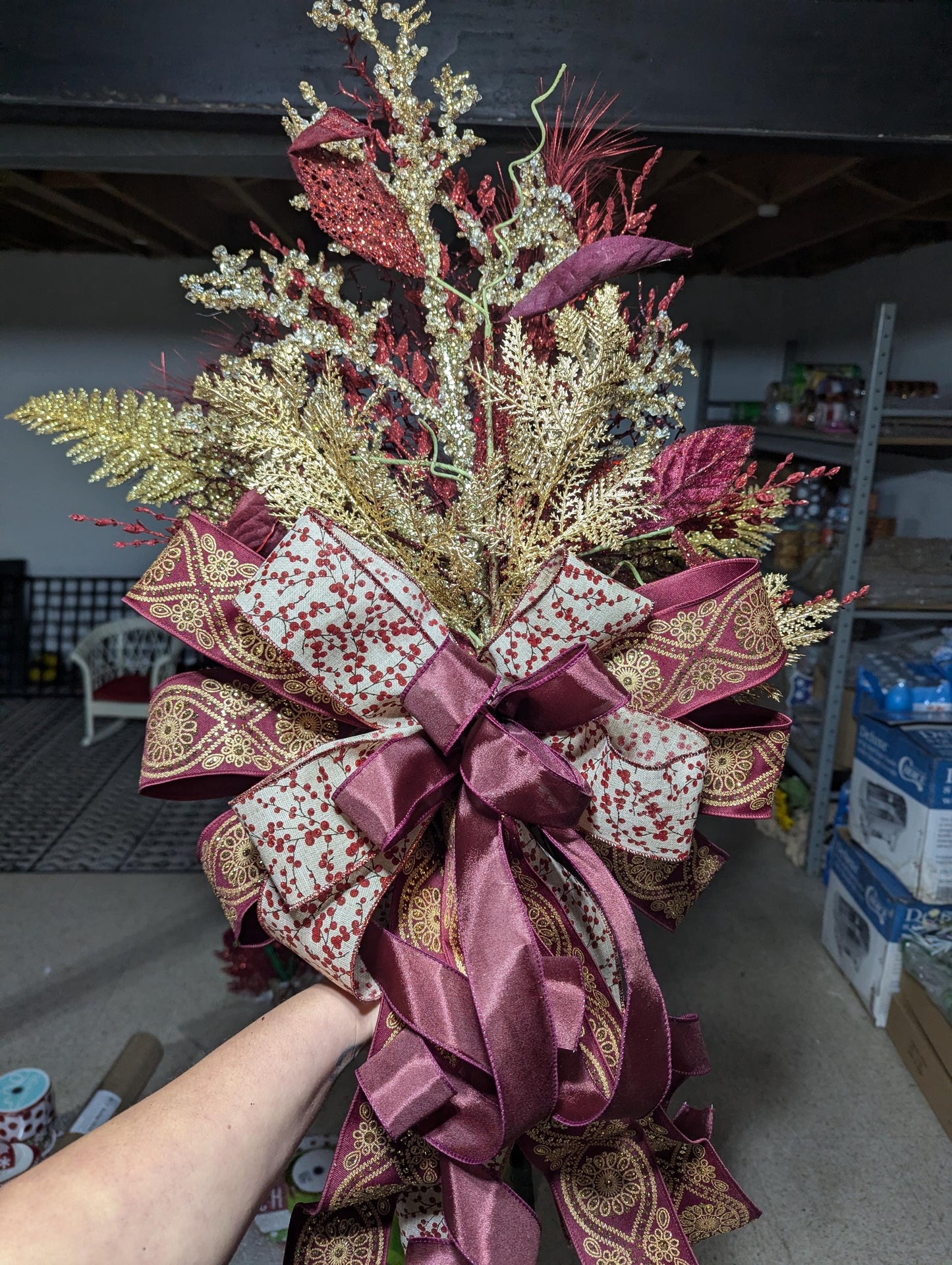 Tree topper, tree bow, tree topper, tree star, woodland tree topper, tree bows, Christmas tree decorations, Christmas decor, XL tree topper