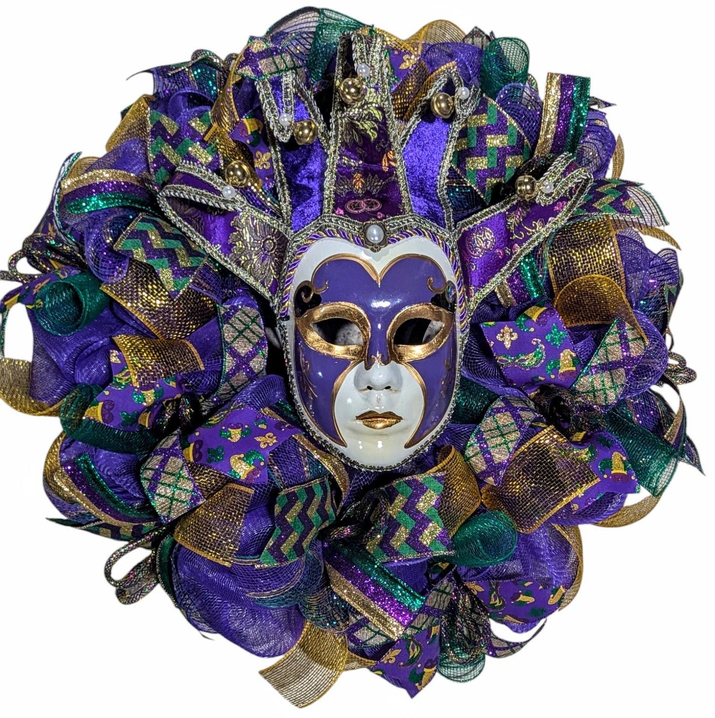 Mardi gras Wreath, Mardi gras wreath, Mardi gras decor, Mardi Gras decorations, Happy Mardi gras, Mesh Mardi gras wreath, door Mardi gras