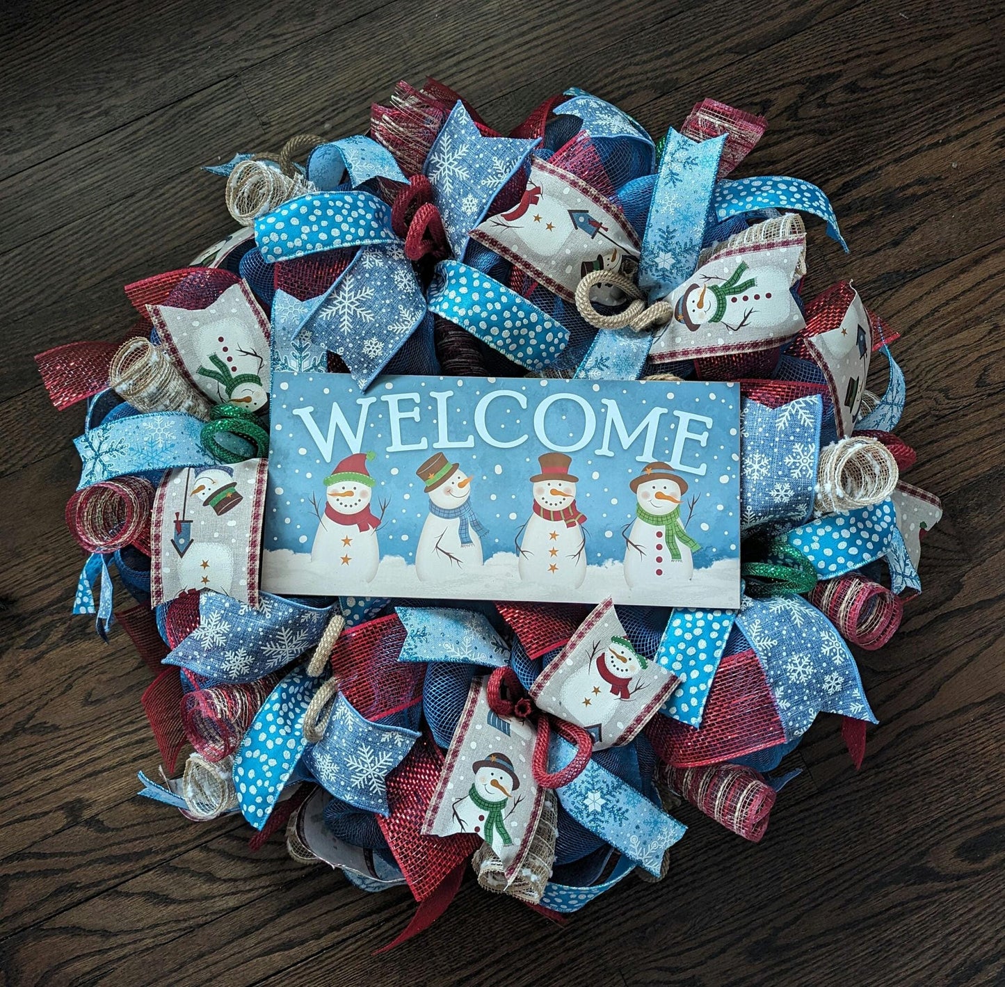 Winter Wreath, Snowflake Wreath, winter wreaths, silver wreaths, winter decorations, Mesh winter Wreath, winter wreaths, snowman wreath