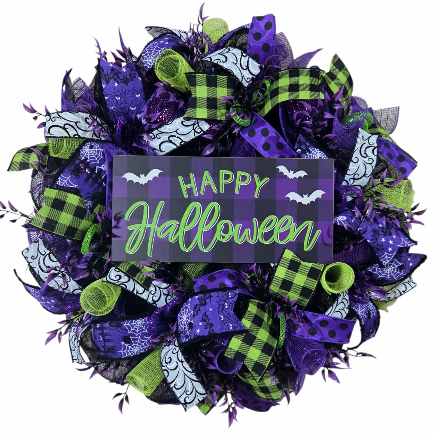 Halloween wreath, happy halloween wreath, beetlejuice wreath, halloweeen door decor, halloween door, letter wreath, welcome halloween,