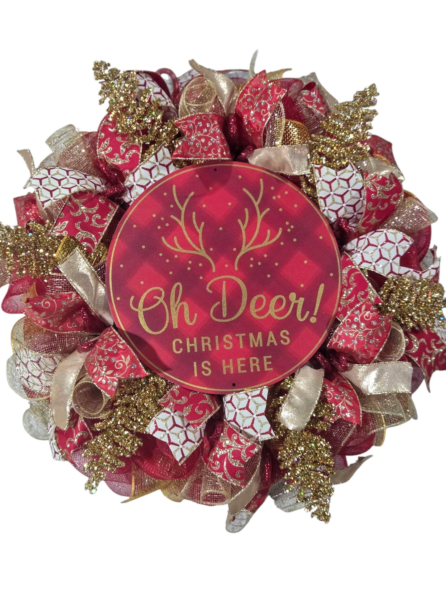 Christmas Wreath, Christmas wreaths for front door, Christmas wreath, Christmas decorations, Mesh Christmas Wreath, Classic christmas wreath