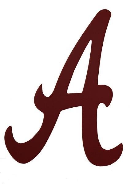 10" BURGUNDY ALABAMA "A" SIGN