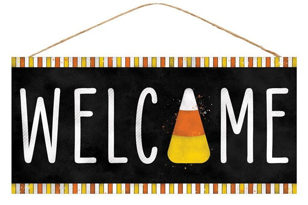 12" X 6" WELCOME CANDY CORN SIGN