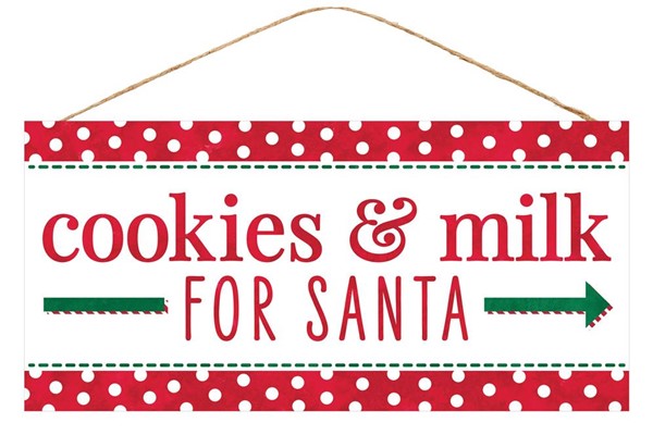 12.5" X 6" - COOKIES FOR SANTA SIGN