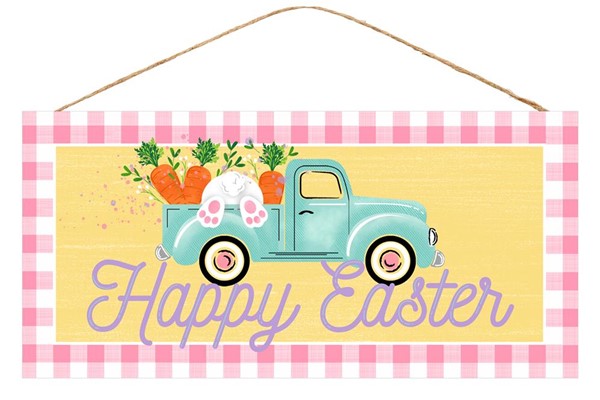 12" X 6" HAPPY EASTER BUNNY BOTTOM TRUCK SIGN