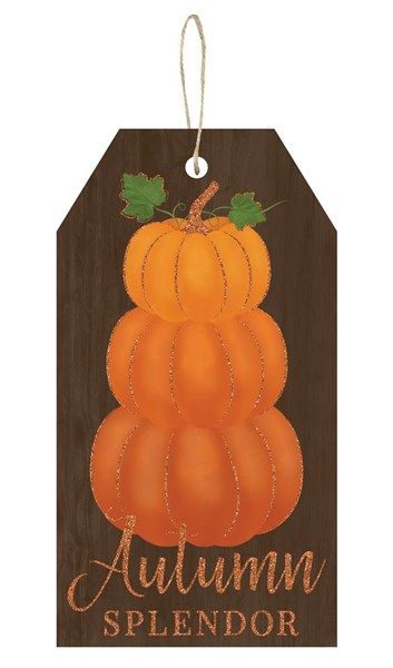 12"Hx6.5"L Autumn Splendor/Pumpkin Sign