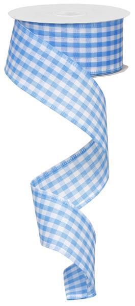 1.5" X 10YDS - BLUE GINGHAM RIBBON