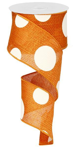 2.5" GIANT ORANGE POLKA DOT RIBBON (10YDS)