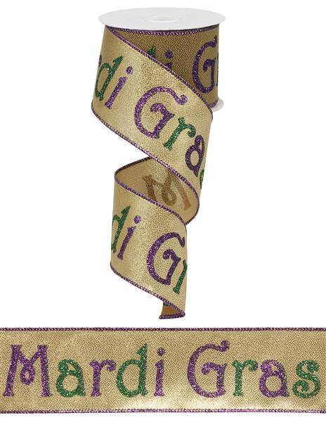 2.5" MARDI GRAS TRI-STRIPE RIBBON - (10YDS)
