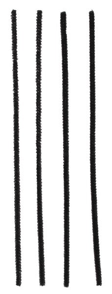 Chenille Stems - 6mm - Black - 12 inches - 100 pieces