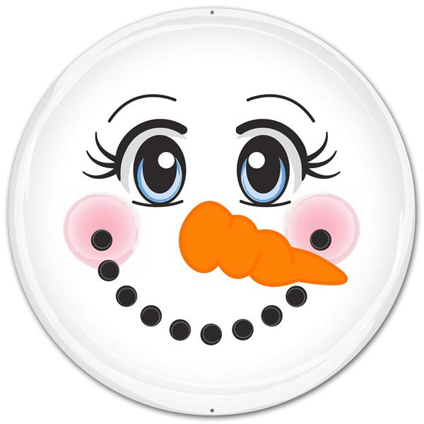12" METAL SNOWMAN FACE