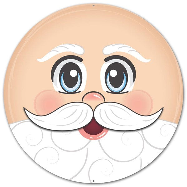 12" DIA METAL SANTA FACE