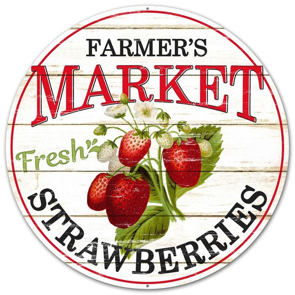 12" FARMERS MARKET STRAWBERRIES SIGN