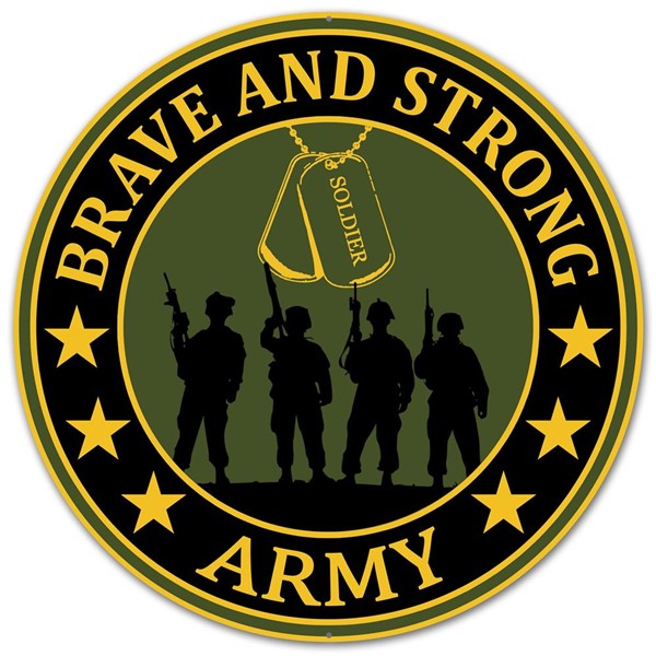 12" METAL ARMY SIGN