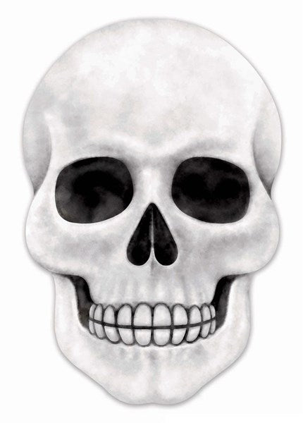 10"Hx6.6"L Metal Halloween Skull