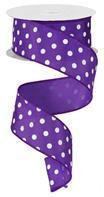 1.5" PURPLE SMALL POLKA DOT RIBBON -(10YDS)
