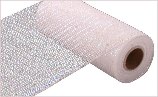 10" WHITE METALLIC MESH - (10YDS)