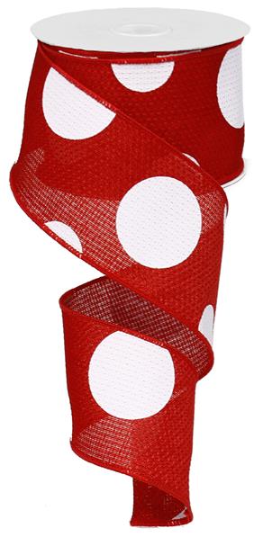 2.5" RED GIANT POLKA DOT RIBBON (10YDS)
