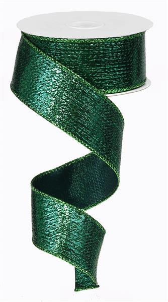 1.5" EMERALD GREEN METALLIC RIBBON - (10YDS)