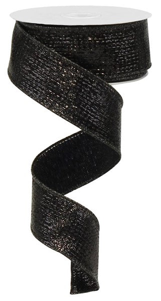 1.5" METALLIC BLACK RIBBON (10YDS)