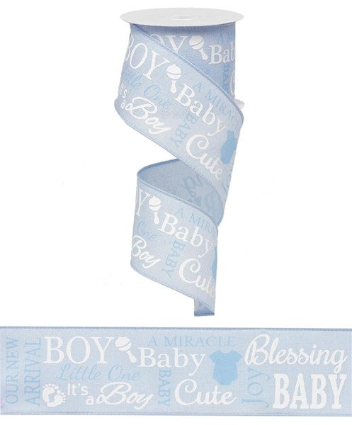 2.5" ITS A BOY RIBBON - (10YDS)
