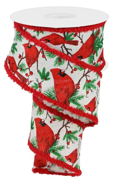 2.5" x 10yds - CARDINALS WITH BERRIES DRIFT EDGE
