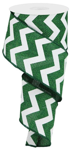 2.5" EMERALD GREEN CHEVRON RIBBON - (10YDS)