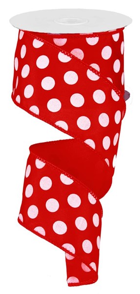 2.5" RED MEDIUM POLKA DOT RIBBON (10YDS)