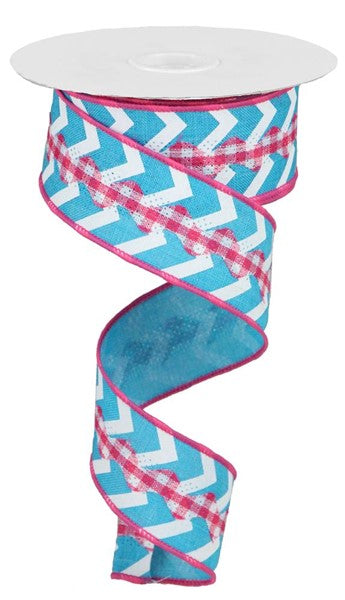 1.5" X 10YDS - GINGHAM RICRAC/CHEVRON RIBBON