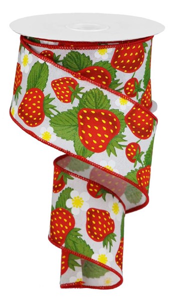 2.5" X 10YDS - STRAWBERRIES ON ROYAL