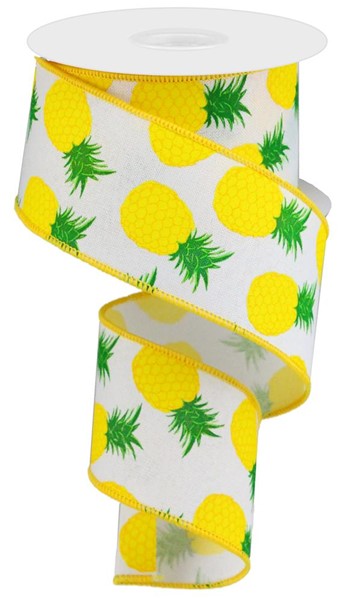 2.5" PINEAPPLE PRINT RIBBON - (10YDS)