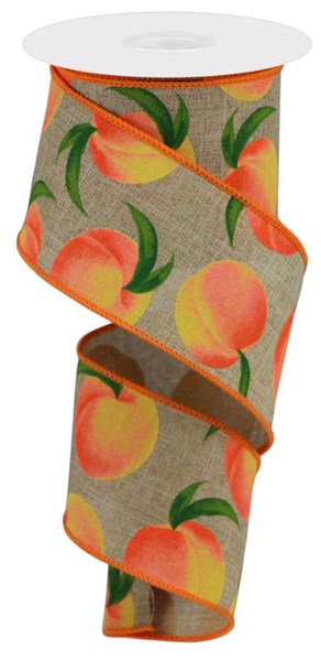 2.5" X 10YDS PEACHES ON ROYAL