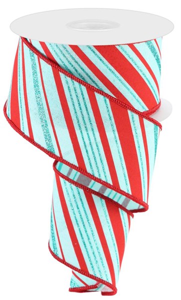 2.5"X10yd Peppermint Stripes ribbon