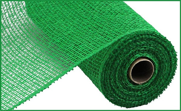 10" EMERALD GREEN POLY BURLAP MESH - (10YDS)
