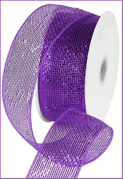 2.5" X 25YDS - PURPLE METALLIC MESH RIBBON