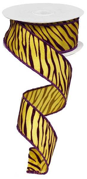 1.5" X 10YDS - LOUISIANA TIGER RIBBON
