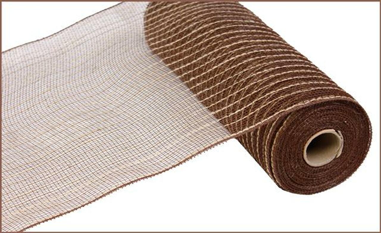 10" CHOCOLATE STRIPE JUTE MESH -(10YDS)