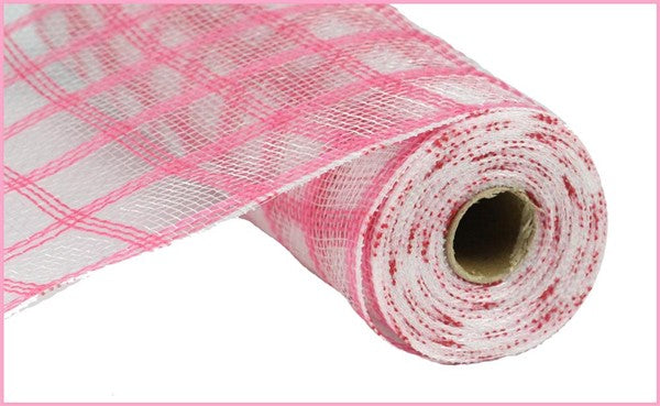 10" DARK PINK JUTE CHECK MESH - (10YDS)