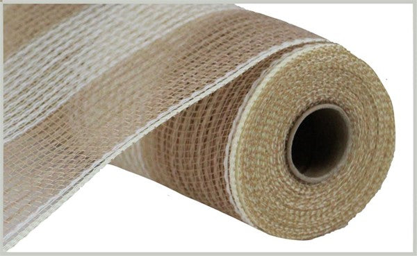 10" NATURAL & CREAM JUTE MESH - (10YDS)
