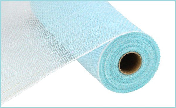 10" METALLIC IRIDESCENT PASTEL BLUE MESH - (10YDS)