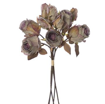 14.5" Rose Bundle x10 Purple Green