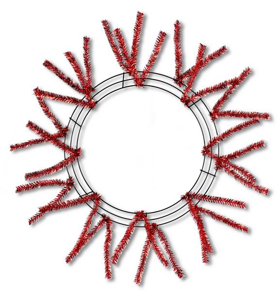 15"-25" METALLIC RED WREATH FORM