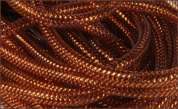8MM - CHOCOLATE WITH COPPER FOIL TUBING -30YDS