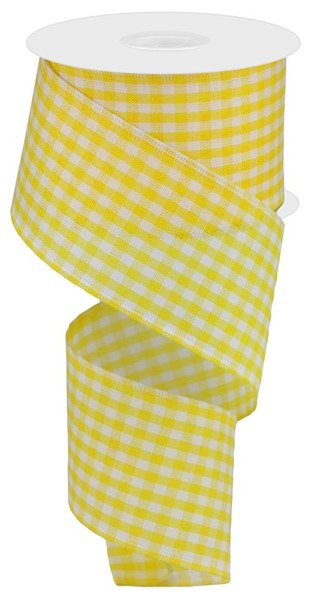 2.5" X 10YDS - YELLOW GINGHAM RIBBON
