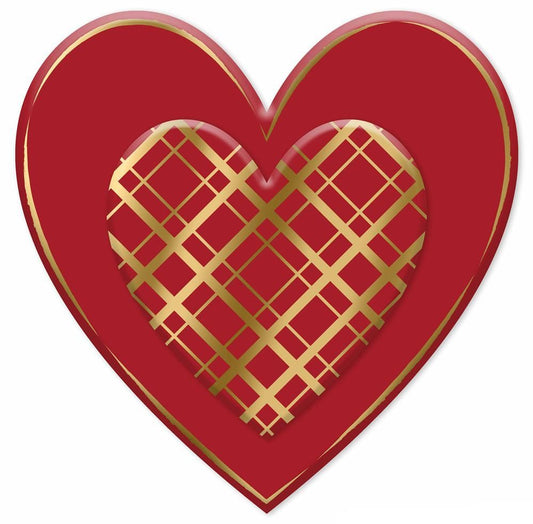 12"H x 12"L Metal/Embossed Plaid Heart