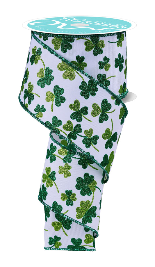 2.5" x 10yd Glitter Shamrocks