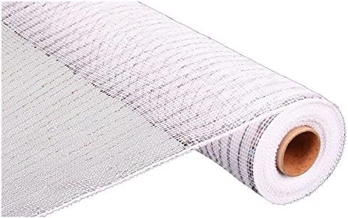 21" WHITE WITH SILVER FOIL MESH - (10YDS) (Copy)