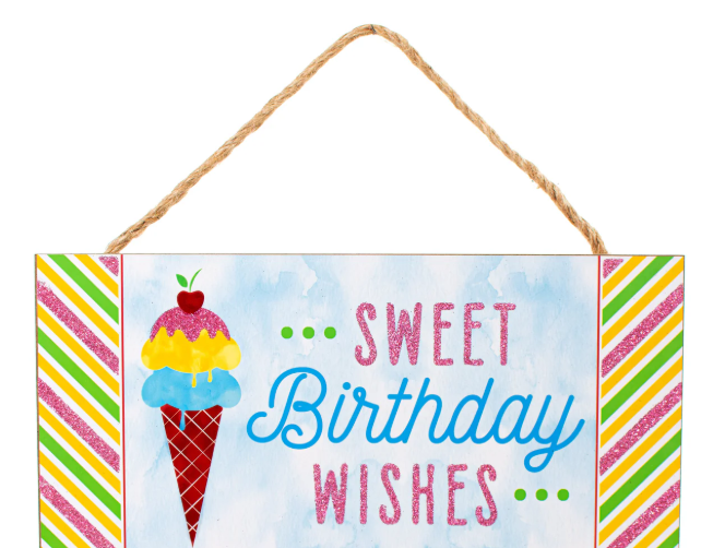 12" X 6" HAPPY BIRTHDAY SIGN